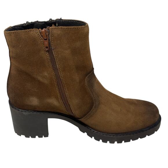 Eric Michael Caressa Suede Heeled Ankle Boots Brown Chinky Zip Boho Size 40 9.5 - Picture 3 of 13